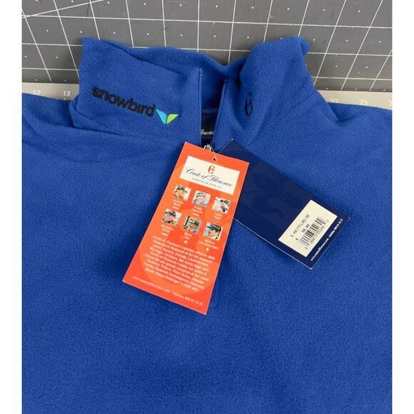 Conte Of Florence Men's Fleece Pullover Mock Neck Top Sz. L Blue "Snowbird" - Picture 2 of 8